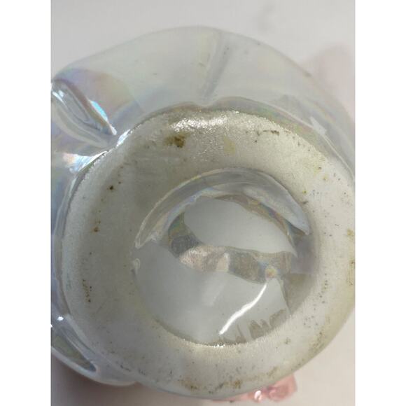 Vintage Small 4½" Tall Lustreware Pitcher 3D Sculpted Porcelain Pink Rose - Picture 7 of 9